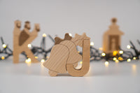 ABC Christmas Set. Wooden Montessori Alphabet Toy