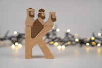 ABC Christmas Set. Wooden Montessori Alphabet Toy