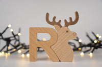 ABC Christmas Set. Wooden Montessori Alphabet Toy