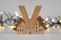 ABC Christmas Set. Wooden Montessori Alphabet Toy