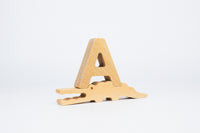 Litera A, Alligator,  jucărie educativă pentru copii.
Letter A, Alligator, educational alphabet toy for kids.
A is for...ALLIGATOR
Wooden ABC animals and letters for preschoolers
