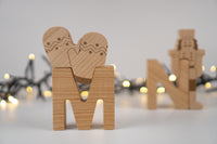 ABC Christmas Set. Wooden Montessori Alphabet Toy