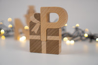 ABC Christmas Set. Wooden Montessori Alphabet Toy