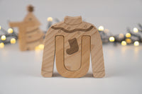 ABC Christmas Set. Wooden Montessori Alphabet Toy
