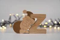 ABC Christmas Set. Wooden Montessori Alphabet Toy
