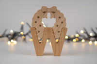 ABC Christmas Set. Wooden Montessori Alphabet Toy