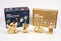 ABC Christmas Set. Wooden Montessori Alphabet Toy